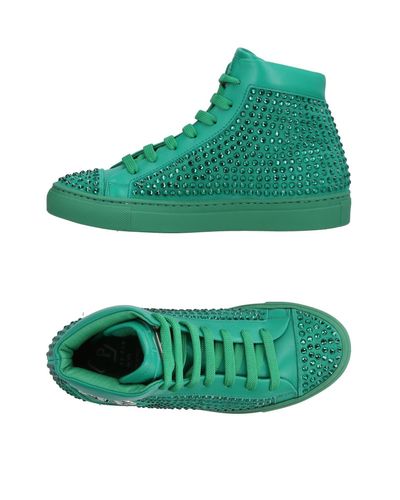 Philipp Plein Suede High-tops \u0026 Sneakers in Green - Lyst