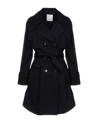 Pinko Cotton Overcoat in Black - Lyst