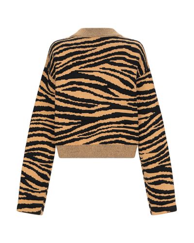 black and camel jumper
