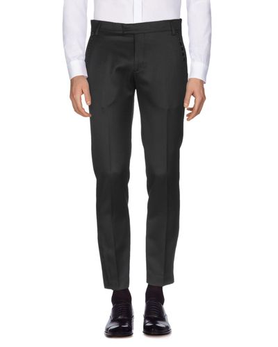 Les Hommes Wool Casual Pants in Black for Men - Lyst
