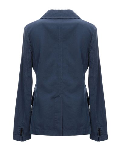 Aspesi Cotton Blazer in Dark Blue (Blue) - Lyst