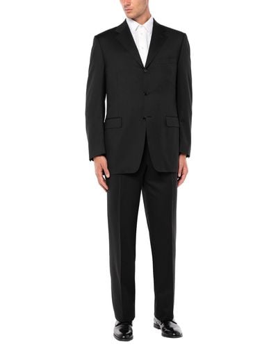 Canali Wool Suit in Black for Men - Lyst