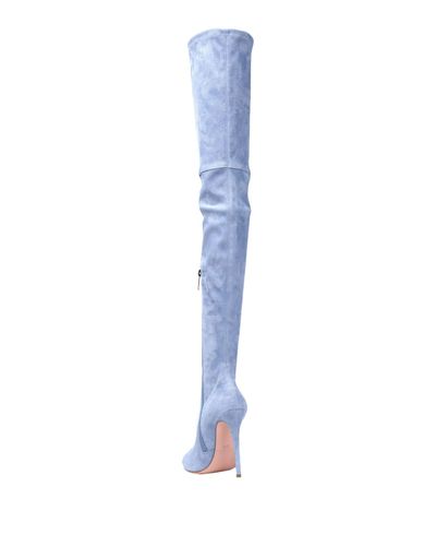 blue high knee boots