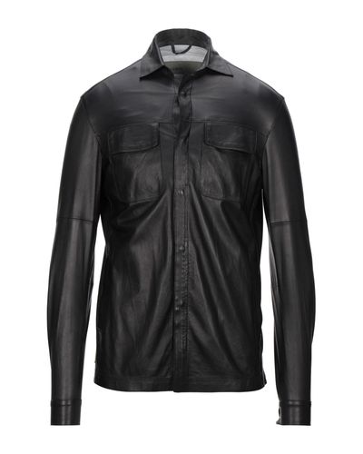 Giorgio Brato Leather Shirt in Black for Men - Lyst