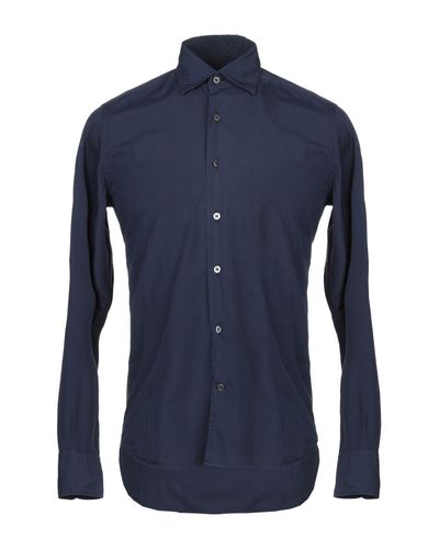Canali Cotton Shirt in Dark Blue (Blue) for Men - Lyst