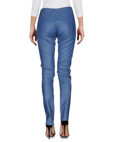 P.A.R.O.S.H. Leather Leggings in Slate Blue (Blue) - Lyst