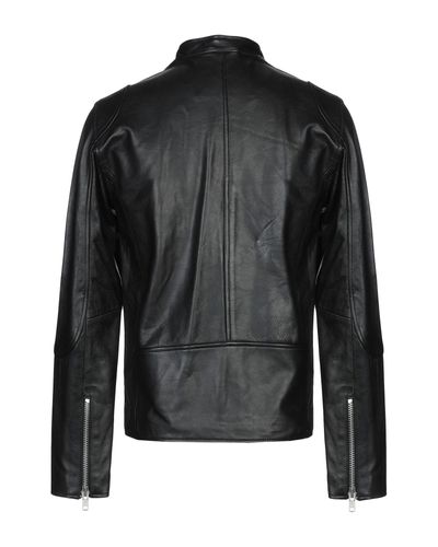 Jack & Jones Leather Jacket in Black for Men - Lyst
