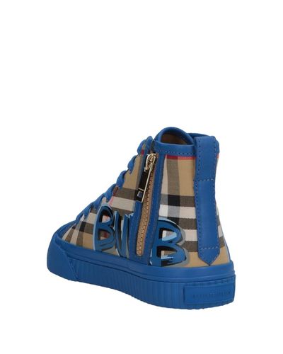 Burberry Leather High-tops & Sneakers in Blue for Men - Lyst