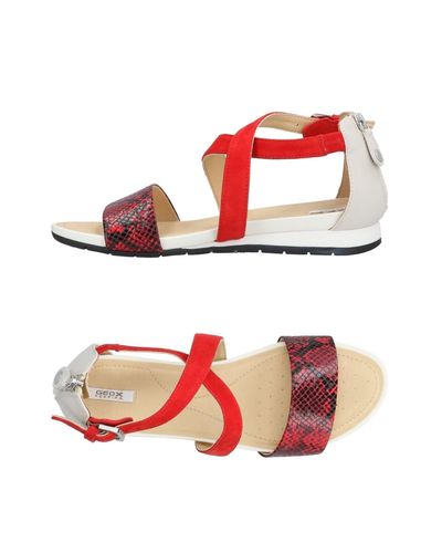 geox red sandals
