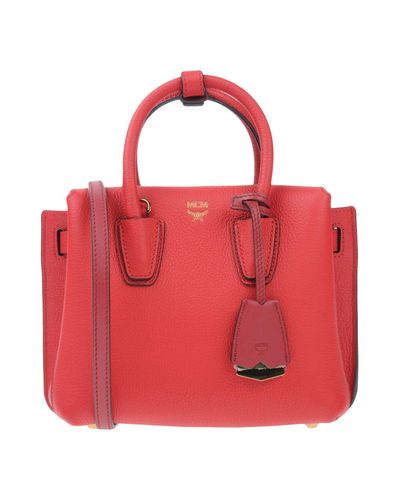 MCM Leather Handbag in Red - Lyst