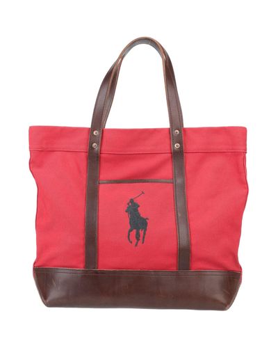 Polo Ralph Lauren Canvas Handbag in Red - Lyst