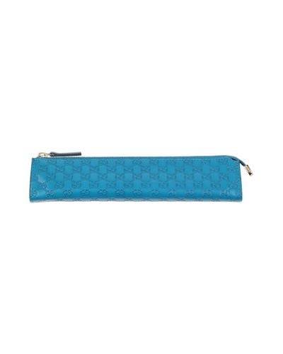 Gucci Leather Pencil Case in Deep Jade (Blue) - Lyst