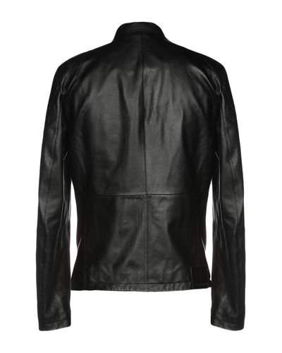 Trussardi Leather Jacket in Black for Men - Lyst