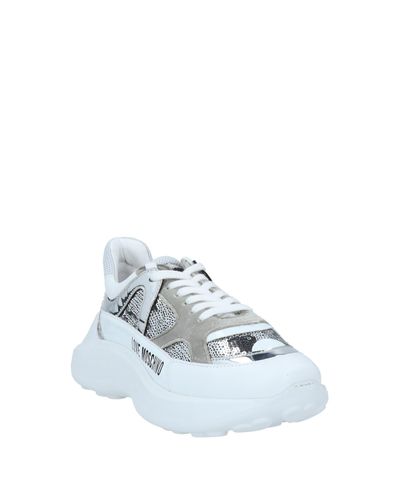Details about   Love Moschino Women White Sneakers Fabric Lace Up Rubber Solid Casual Trainers 