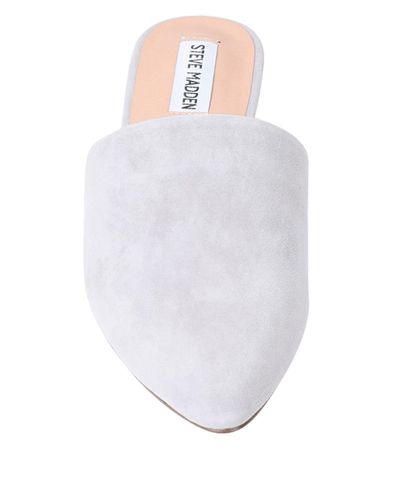 light grey mules