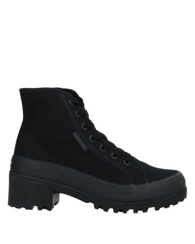 Superga Canvas Ankle Boots in Black - Lyst