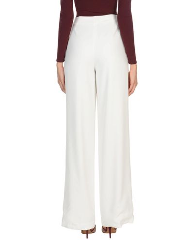 Marchesa notte Synthetic Casual Pants in White - Lyst