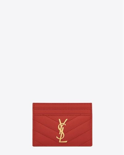 monogram zipped card case in grain de poudre embossed leather