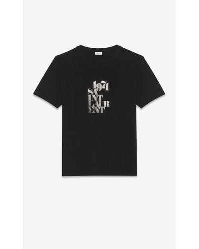 Saint Laurent Cotton 1971 T-shirt in Black for Men - Lyst