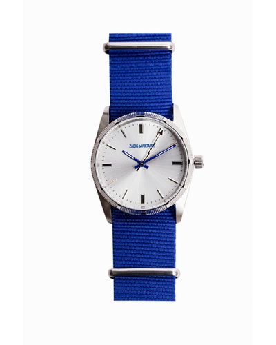 Montre Nato Silver Bleu 36 Synthétique Zadig \u0026 Voltaire en coloris  Métallisé - Lyst