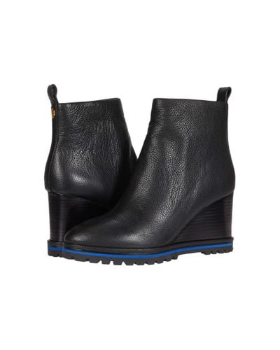 tory burch logo wedge bootie