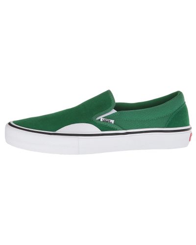 Vans Suede Slip-on Pro (white/white) Men's Skate Shoes in Green for Men -  Lyst
