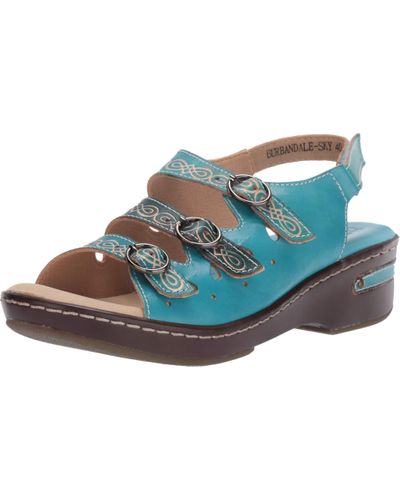 spring step blue sandals