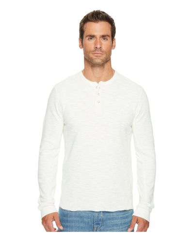 Lucky Brand Cotton Lived In Thermal Henley in White for Men - Lyst