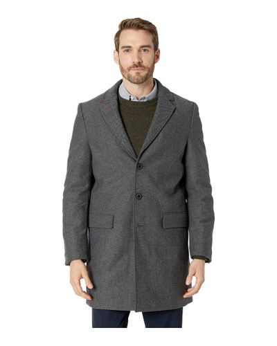 men's wool herringbone overcoat