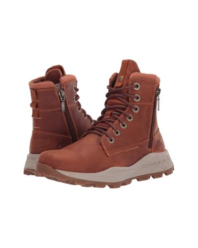 Timberland Leather Brooklyn Side Zip Boot in Brown for Men | Lyst