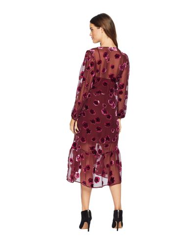 sophie velvet floral midi dress