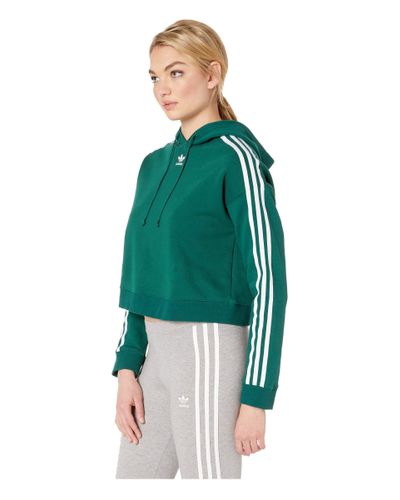 adidas Originals Cotton Cropped Hoodie (collegiate Green) Women's Sweatshirt  | Lyst