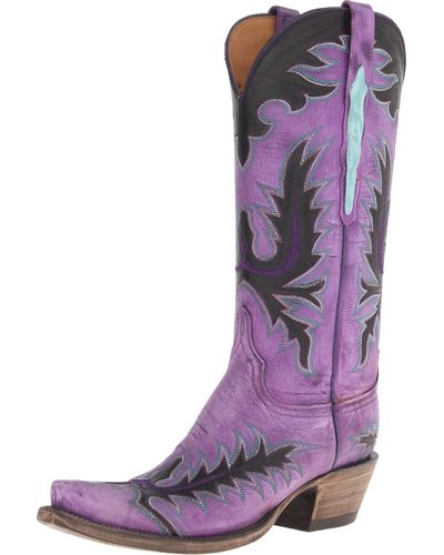 lucchese purple cowboy boots