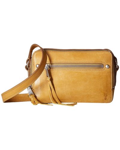 frye leather zip camera bag