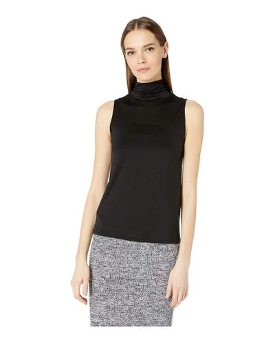 Vince Sleeveless Turtleneck in Black - Lyst