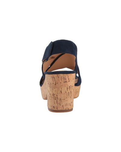 clarks navy wedge sandals