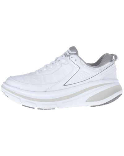 hoka leather white