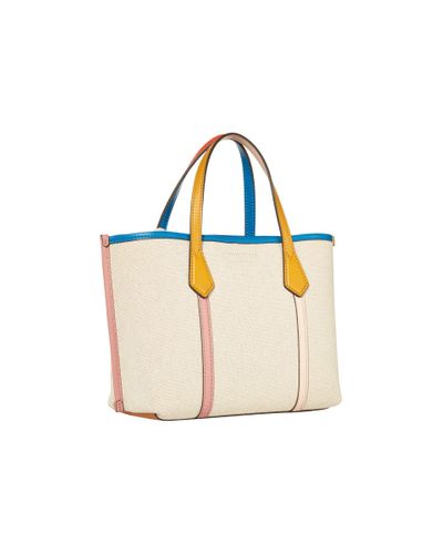 tory burch perry canvas triple compartment tote