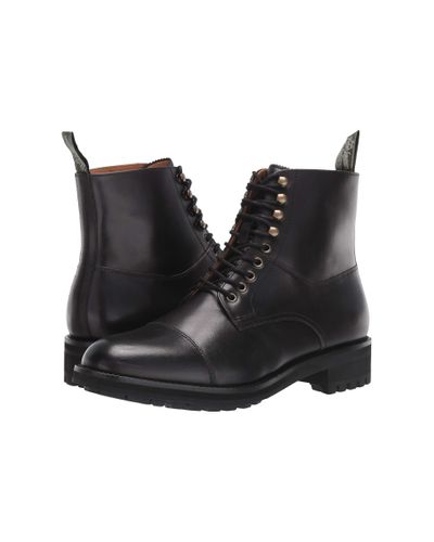 Ralph Lauren Leather Bryson Cap Toe Boot in Black for Men | Lyst