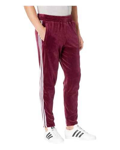 adidas Originals Cotton Velour Bb Track Pants (maroon) Men's Casual Pants  in Red for Men - Lyst