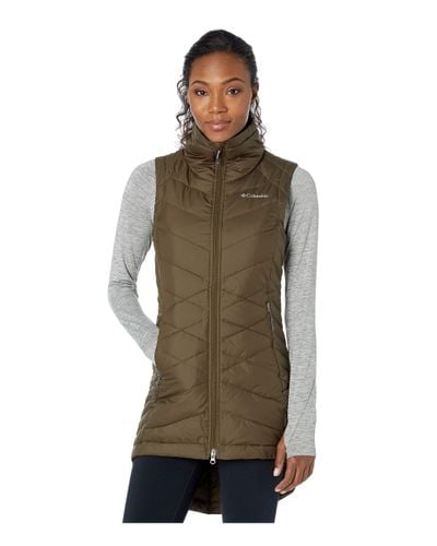 Columbia Synthetic Heavenly Long Vest Vest in Olive (Green) - Lyst