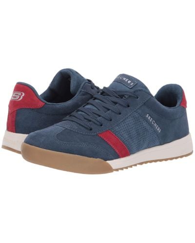 skechers street zinger suede mesh lace trainer