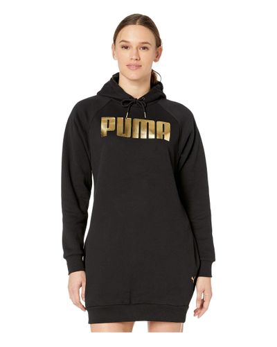 puma holiday pack sweatshirt dress in black