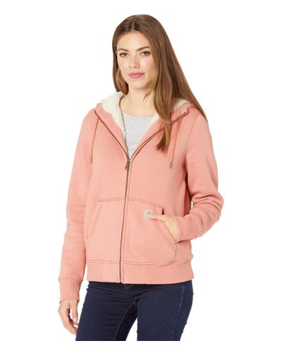 Carhartt Cotton Clarksburg Sherpa Lined Hoodie Sweatshirt in Pink - Lyst