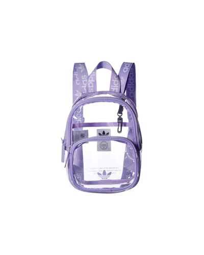 adidas originals trefoil logo mini backpack in black and lilac