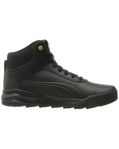 PUMA Leather Desierto Sneaker L in Black for Men | Lyst