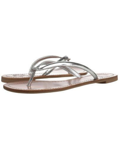 Tory Burch Leather Terra Thong Flip-flops and slides in Silver (Metallic) - Lyst
