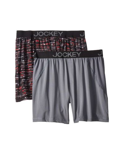 Men's Jockey 2-Pack Boxers Briefs No Bunch Boxer Comfort Stretch Blue Underwear 