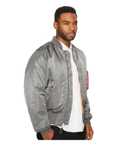 Alpha Industries Synthetic Alpha Ma 1 Flight Jacket Gunmetal Jacket In Gray For Men Lyst