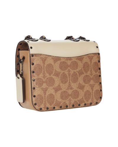 madison shoulder bolsa 16 in signature canvas with rivets